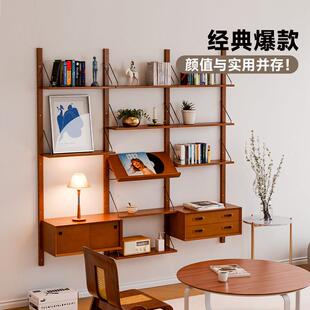 SUGER书格【中古墙面系统置物架】实木壁挂书架墙上收纳展示架