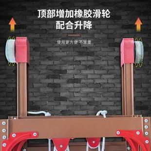 1316米加高加固楼梯 铝合金加厚工程直梯三连升户外升降梯子7