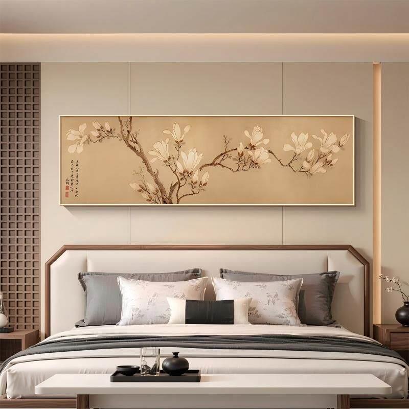 花卉图宋代美学床头挂画新中式客厅办公室装饰画花开富贵民宿壁画