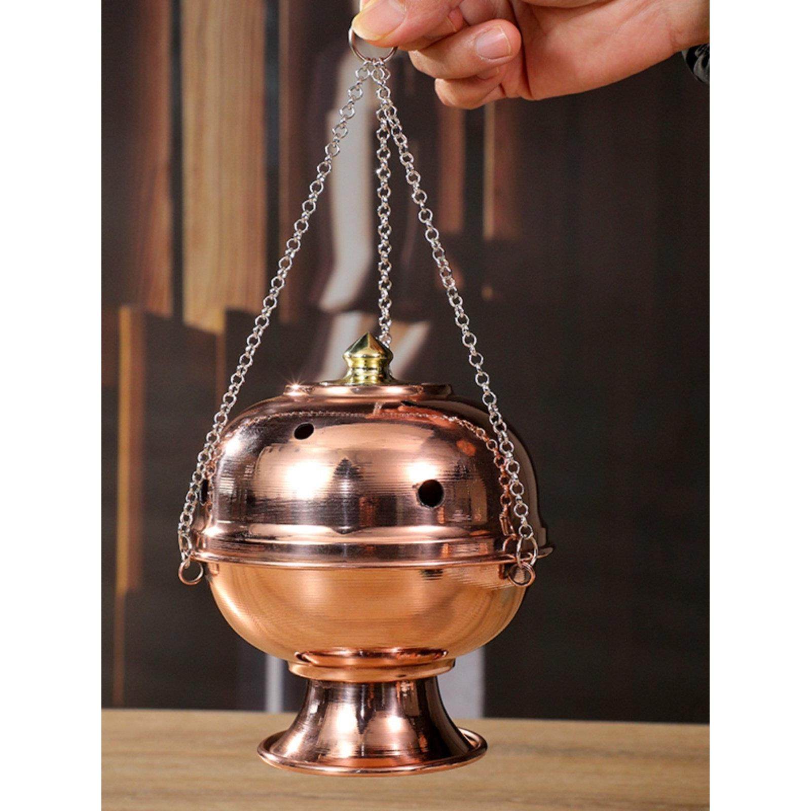 尼泊尔家用香炉室内客厅红铜抛光挂香炉盘香炉挂香炉装饰品,家居饰品,香薰炉,淘宝优惠券,粉丝福利购,淘宝优惠卷