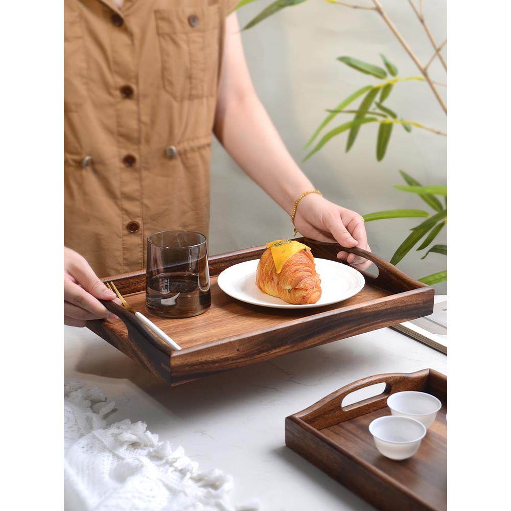 日式托盘长方形点心盘茶盘收纳家用放茶水杯盘敬茶果盘木质托盘,餐饮具,餐用托盘,淘宝优惠券,粉丝福利购,淘宝优惠卷