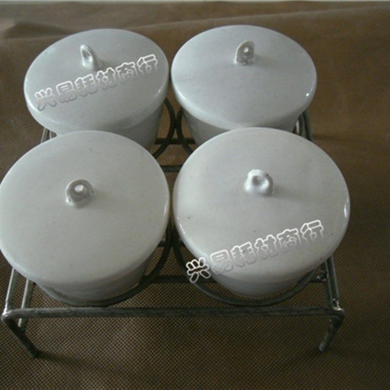 100ml  带盖陶p瓷坩埚4孔镍铬坩埚架 1100 坩埚架