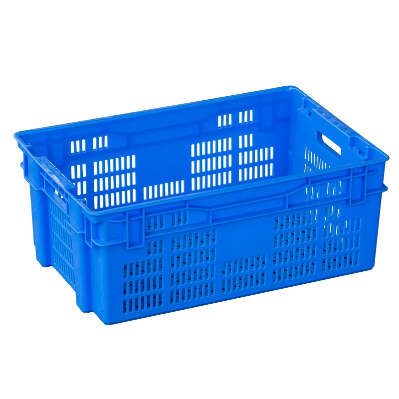 海鲜水果蔬菜透j气塑料周转箩食品豆芽反转套叠筐可堆码篮子错位