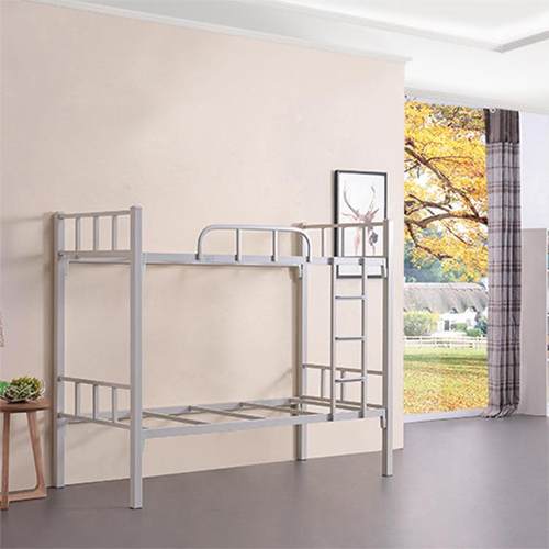 50方白直50方灰白插床 厚上铺双加层灰学下校学生铁架床 员工学生