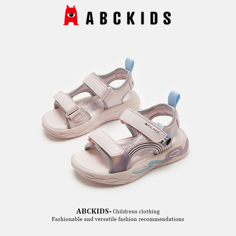 abckids童鞋女童凉鞋夏季儿童鞋子涉水鞋魔术贴小男孩软底沙滩鞋
