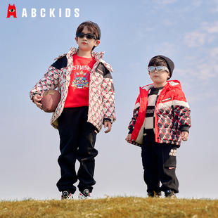abckids童装男童冬装外套2026冬季新款韩版加厚白鸭绒儿童羽绒服