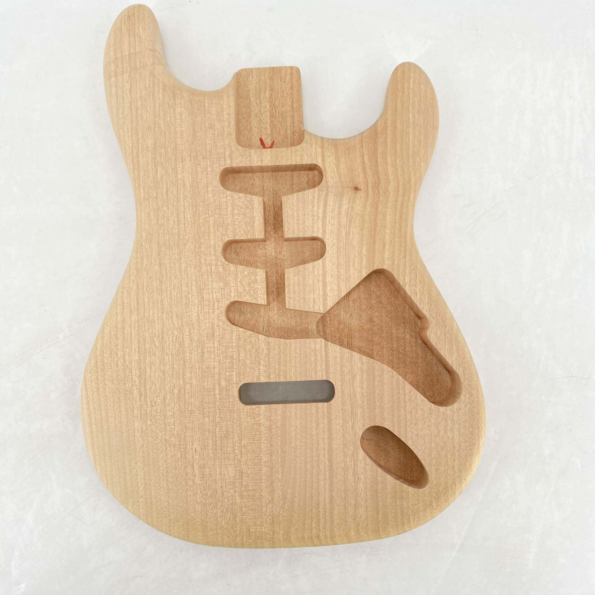 电吉他琴体 手工组装改装吉他三单吉他琴桶原木色电吉他琴身