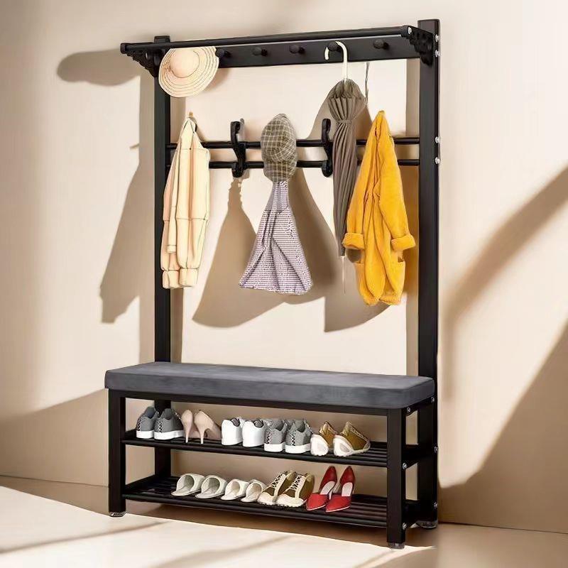 多功能换鞋凳鞋柜一体进门口玄关可坐收纳软包坐垫鞋架家用挂衣架