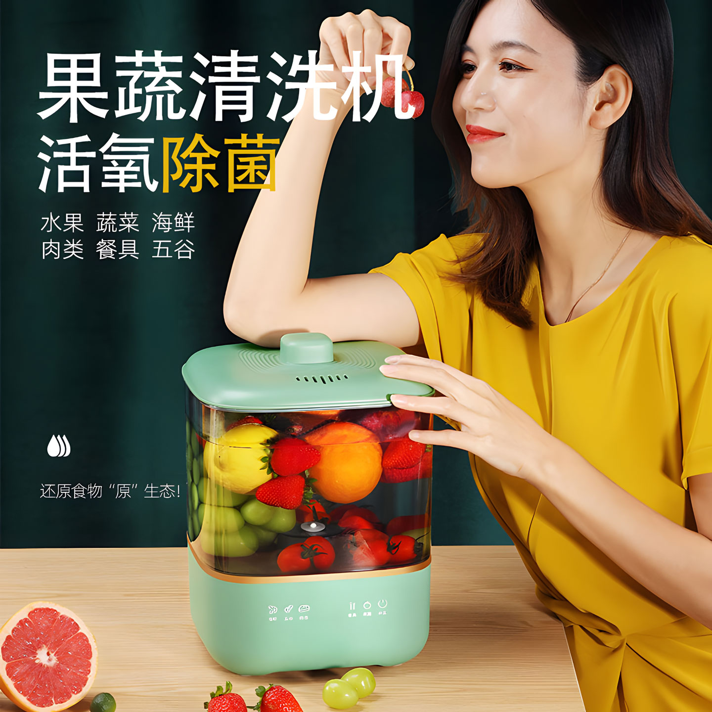 臭氧果蔬清洗机去农残蔬菜水果清洗机洗菜机食材净化器果蔬净化器