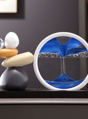 时来运转流沙画摆件m客厅电视柜酒柜玄关办公室桌面装饰品轻奢高