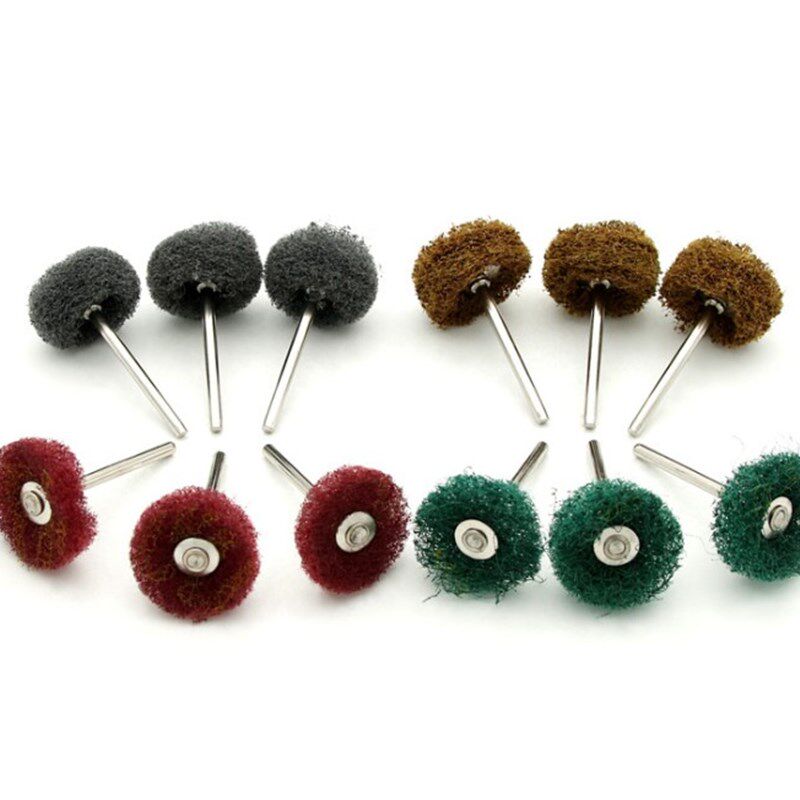 3/2.35mgm/25mmT型百洁布迷你刷黑色尼龙磨头灰色抛光带柄纤维磨