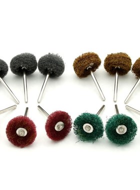 3/2.35mgm/25mmT型百洁布迷你刷黑色尼龙磨头灰色抛光带柄纤维磨