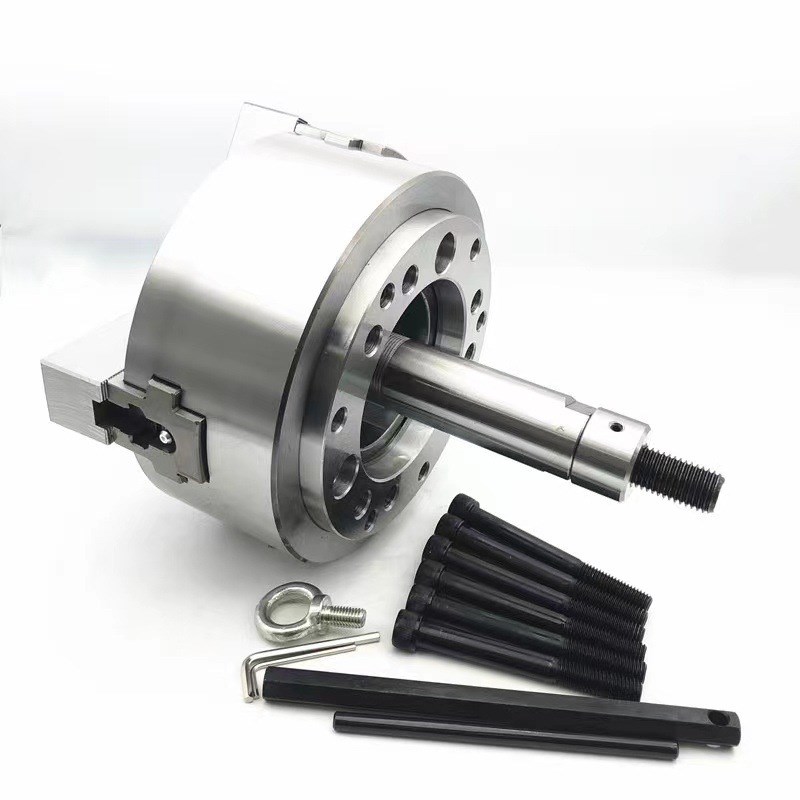 台湾标准  钢体中实 6p寸三爪液压卡盘 高精度   油压动力夹头JN0