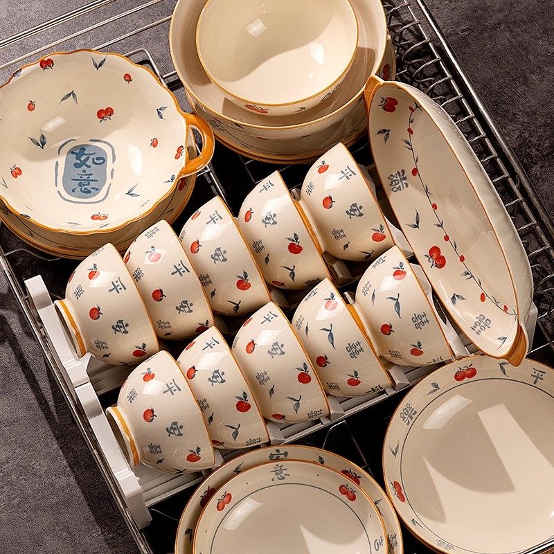 餐具套装乔迁新居碗盘碗具盘子碗套装中式碗碟碗筷碗家用2025新款