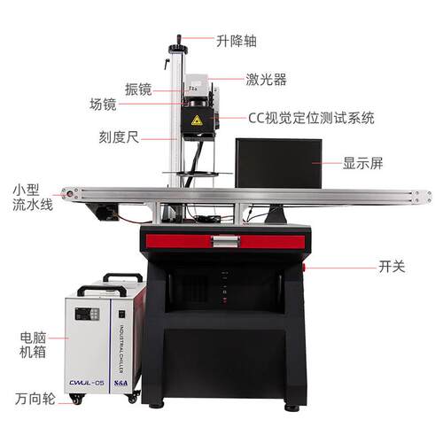 CD视觉电激打标光机IRI金属自动雕刻机五金工具ic子C镭雕机全自动