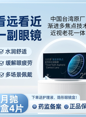 新款MerryDolly倍丽康渐进多焦点近视老花月抛2盒4片隐形眼镜透明