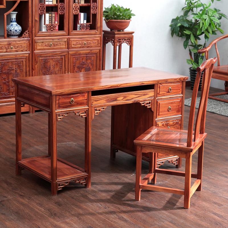 仿古实木电脑桌榆木办公桌看诊桌中药房桌子中医馆中医诊桌书桌