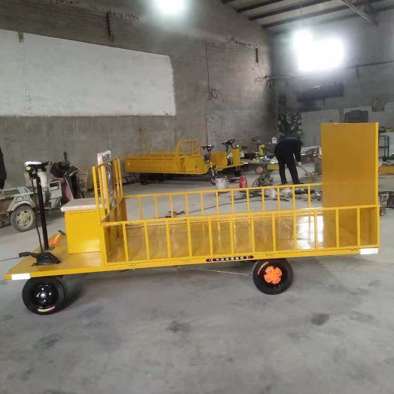 电动四轮车运牵引车厂区拉货运输车偏驾驶载重电动平板车