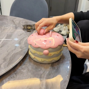 可爱小蛋糕可微波宿舍方便面碗陶瓷蛋糕泡面碗带盖高颜值碗筷套装