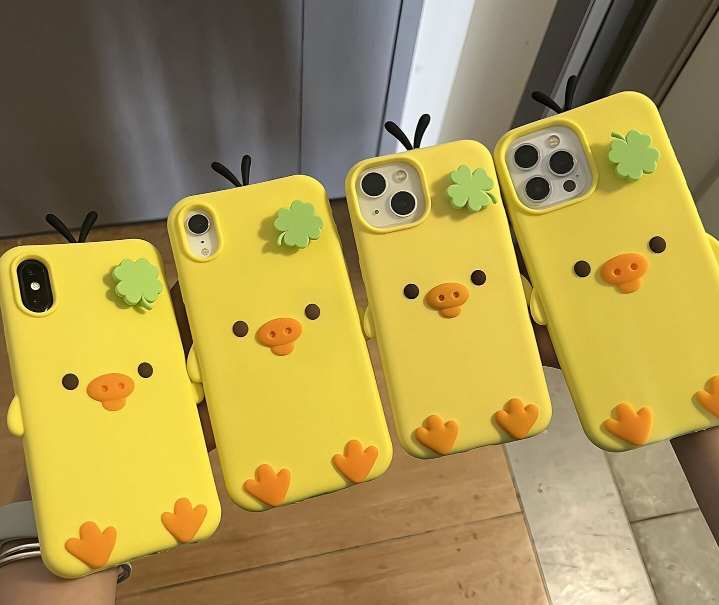 立体小黄鸭16手机壳卡通iPhone15/14Pro软壳可爱13promax