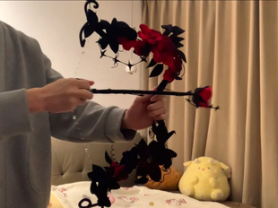 哥特风新款创意万圣节荆棘玫瑰弓箭扭扭棒花环手持棒材料包送女友