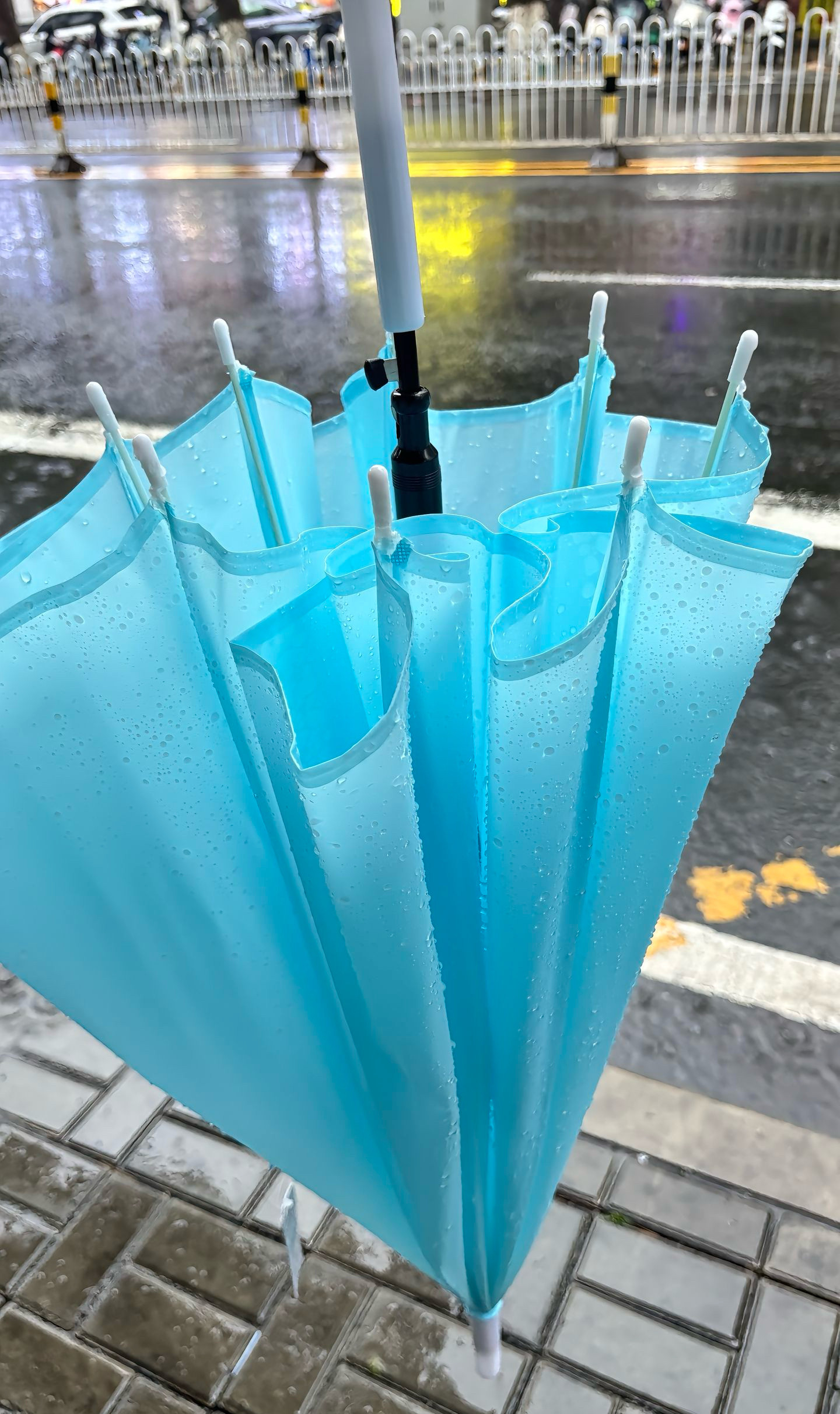 彩色磨砂男女同款网红长柄半自动雨伞透明磨砂多色拍照小清新