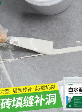 白水泥墙面修补卫生间瓷砖填缝内墙勾缝外墙白色防水涂料堵漏王
