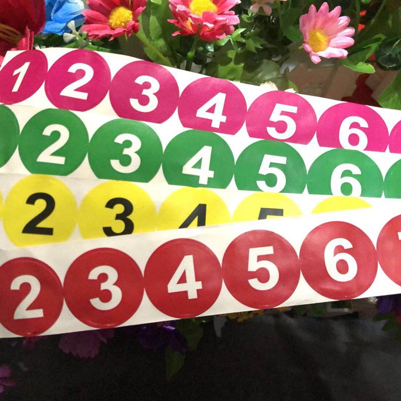 3cm圆形防水不干胶数字贴号码贴不干胶标签纸1-2000编号