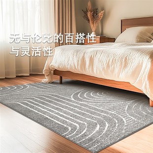 家用防水可擦免洗 高级灰卧室地毯床边毯房间主卧床前地垫2025新款