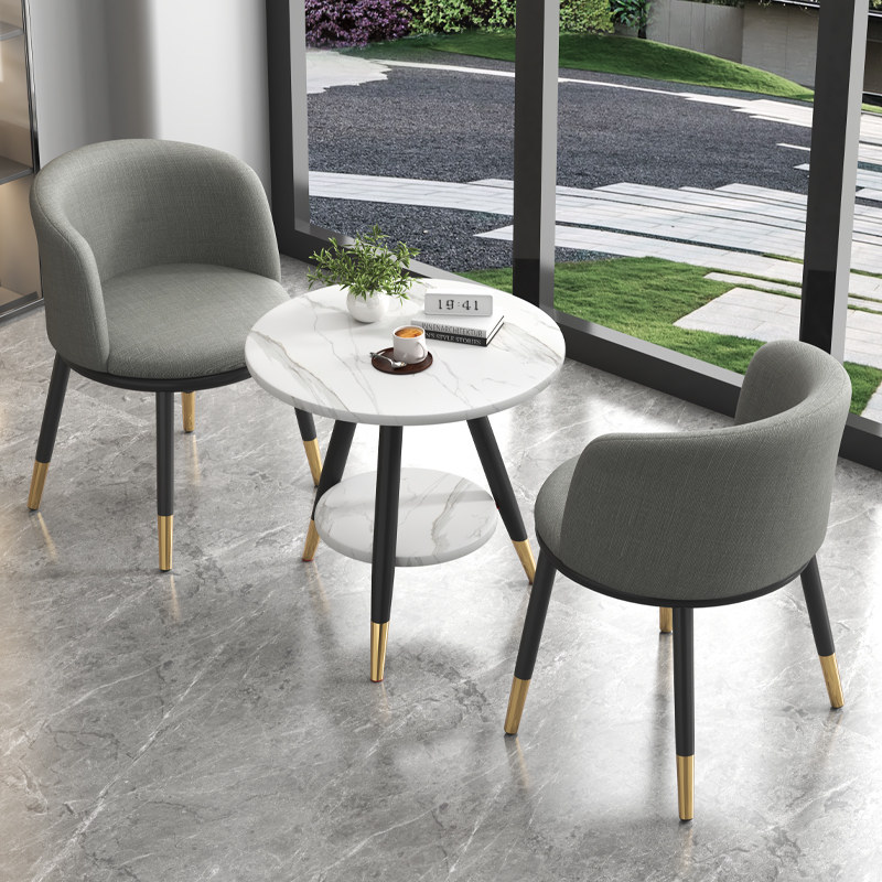 阳台小桌椅三件套装阳台小圆桌茶几茶桌洽谈休闲桌椅组合一桌两椅