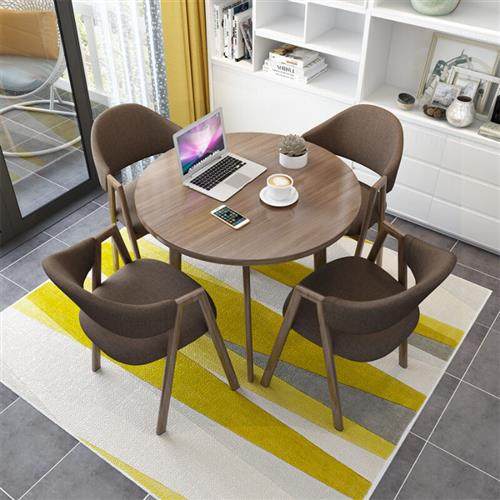 爱杺居接待会议洽谈桌椅组合会客办公室休闲咖啡厅奶茶店小户型圆