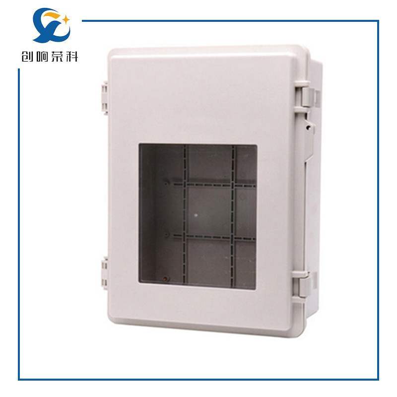 塑料防水箱带搭扣390*290*165防水接线盒带透明窗仪表监控配电箱