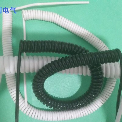 弹簧线4芯6芯8芯PU伸缩螺旋线缆国标铜芯电缆线黑色电源线