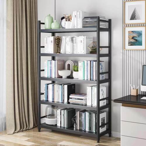 书架置物架落地多层家用铁艺钢制客厅靠墙简易书柜学生书本收纳层