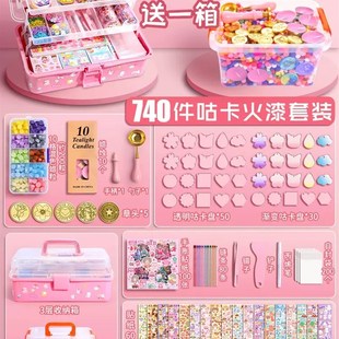 咕卡小圆盘套装 贴纸和咕咔盘女孩儿童估卡咕盘过年新年手工 古卡