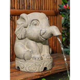 吸水兽流水摆件室内户外鱼池循环水鱼缸上吐水摆件造景喷水出水口