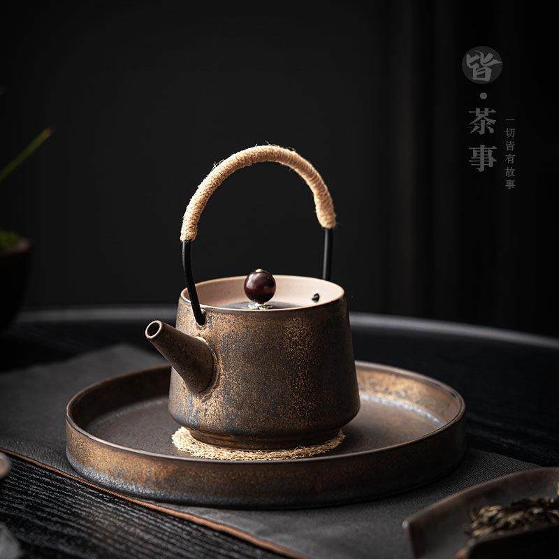 鎏金陶瓷提梁壶单个复古做旧功夫茶壶单壶家用客厅泡茶壶过滤茶器,餐饮具,茶壶,淘宝优惠券,粉丝福利购,淘宝优惠卷