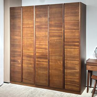 核桃木衣柜全实木家用大柜子收纳柜卧室现代简约小户型两门三门
