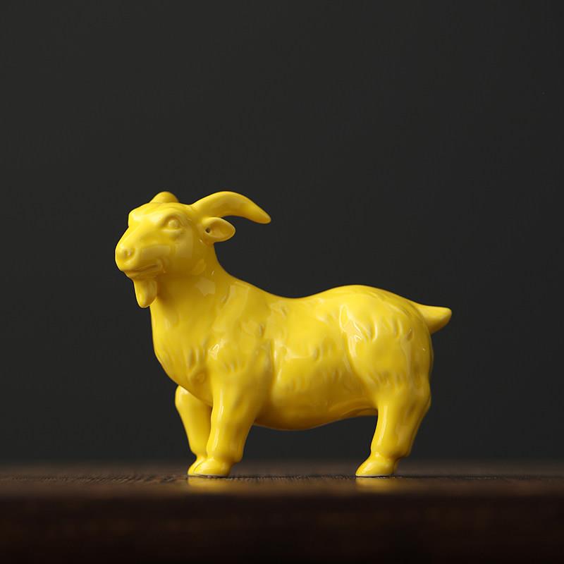 陶瓷羊饰品12生肖标志瓷山羊吉祥物修补角解决方案家庭客厅装饰工