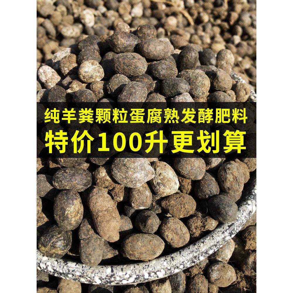云南纯羊粪发酵肥料腐熟羊粪蛋粒大包100升包邮种菜养花专用颗粒