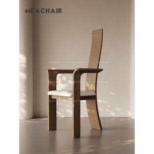 中世纪椅子法国覆古实木餐椅家Wabi 民宿设计师高背椅休 Sabi风格