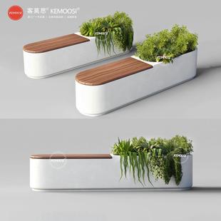 玻璃钢座椅户外花盆长凳商场休闲美陈休息区组合户外公共等候椅