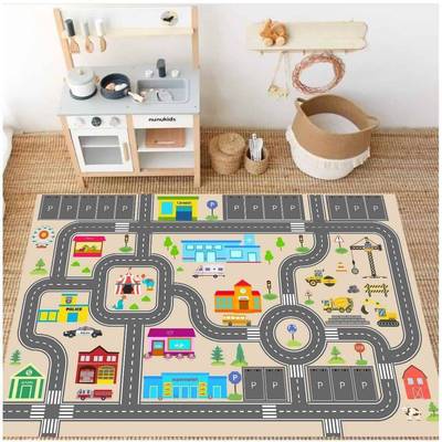 儿童房间幼儿81019园停早教车马路车场交通可游戏地毯地垫汽爬行