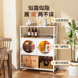 钢制储物柜带门餐边柜客厅卧室落地书柜酒柜家用厨V房多层收纳架