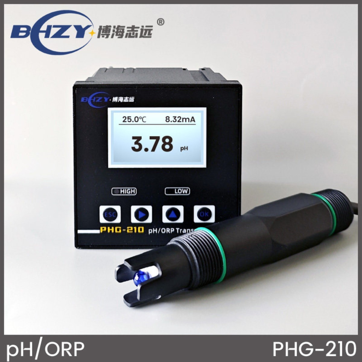 工业在线pH计PHG-210pH控制器变送器酸碱度计ORP计