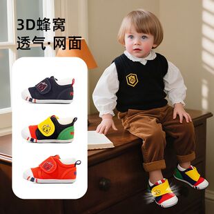 小猪班纳秋季新款透气软底正规防滑耐磨小童机能鞋轻便宝宝学步鞋