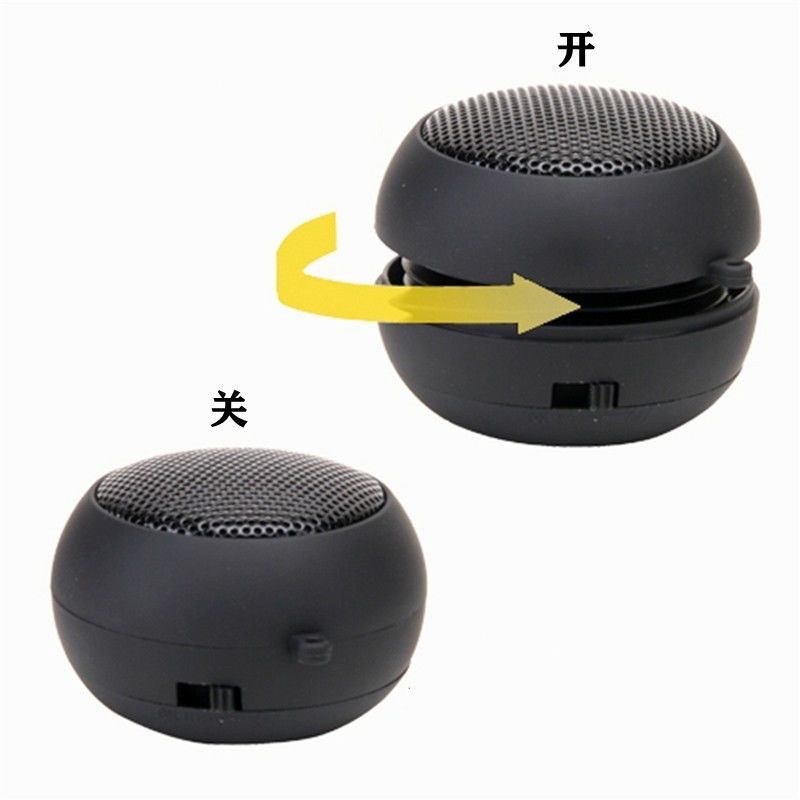 小汉堡伸缩型迷你音 usb连接手机平板电 插线外置播放圆形音箱
