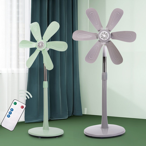 伸缩式无网罩支架电风扇静音家用学生宿舍立式迷你小型五叶落地扇