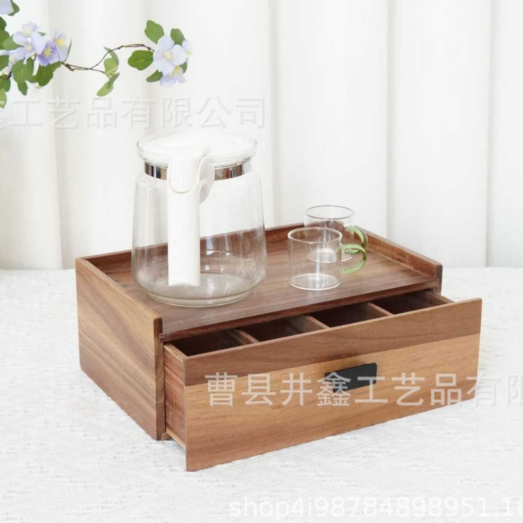 简约实木收纳盒家用茶包咖啡包多格储存盒客厅茶具木制摆放展示架