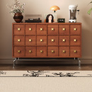 宋氏美学实木六斗柜抽屉柜卧室收纳柜中古储物柜床尾靠墙置物柜